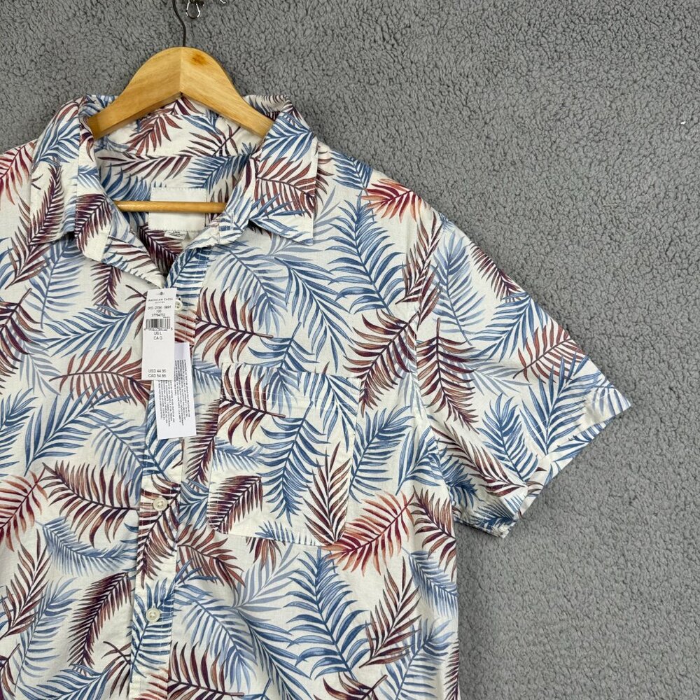American Eagle Shirt Mens Size Large Plants All‎ Over Print Slim Fit Woven NWT